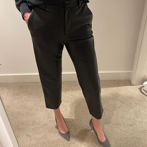 Cropped Faux Leather Pants